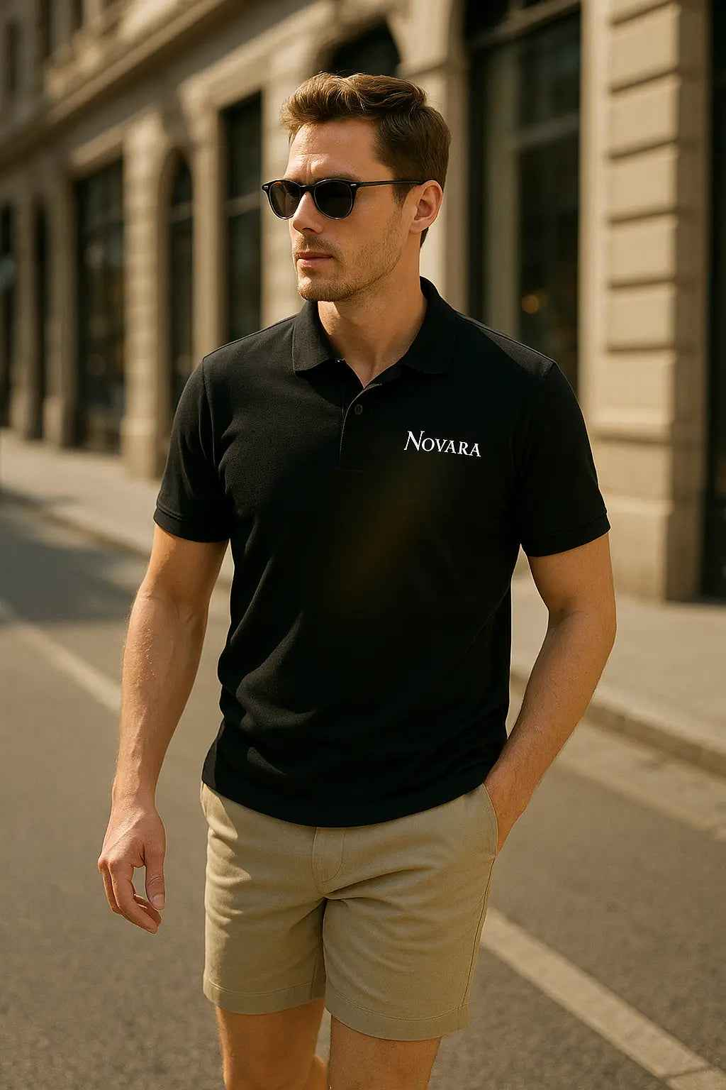 Novarasop Sports Polo Shirt Collar Short Sleeve Shirt Marathon Running Fitness Men Top DIY