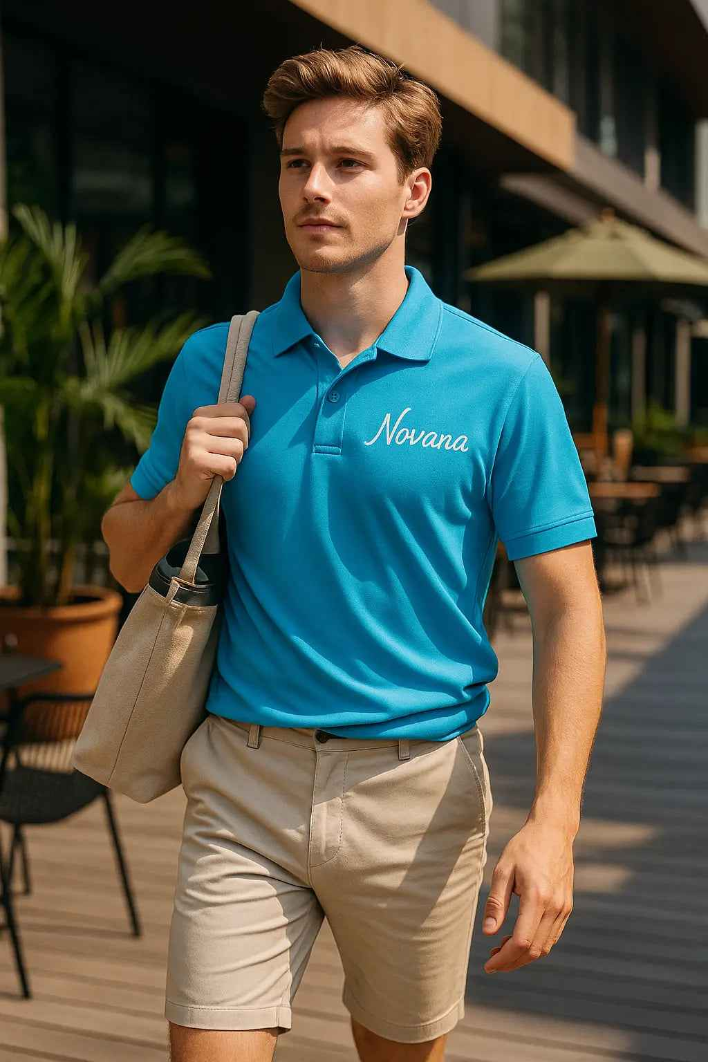 Novarasop Sports Polo Shirt Collar Short Sleeve Shirt Marathon Running Fitness Men Top DIY