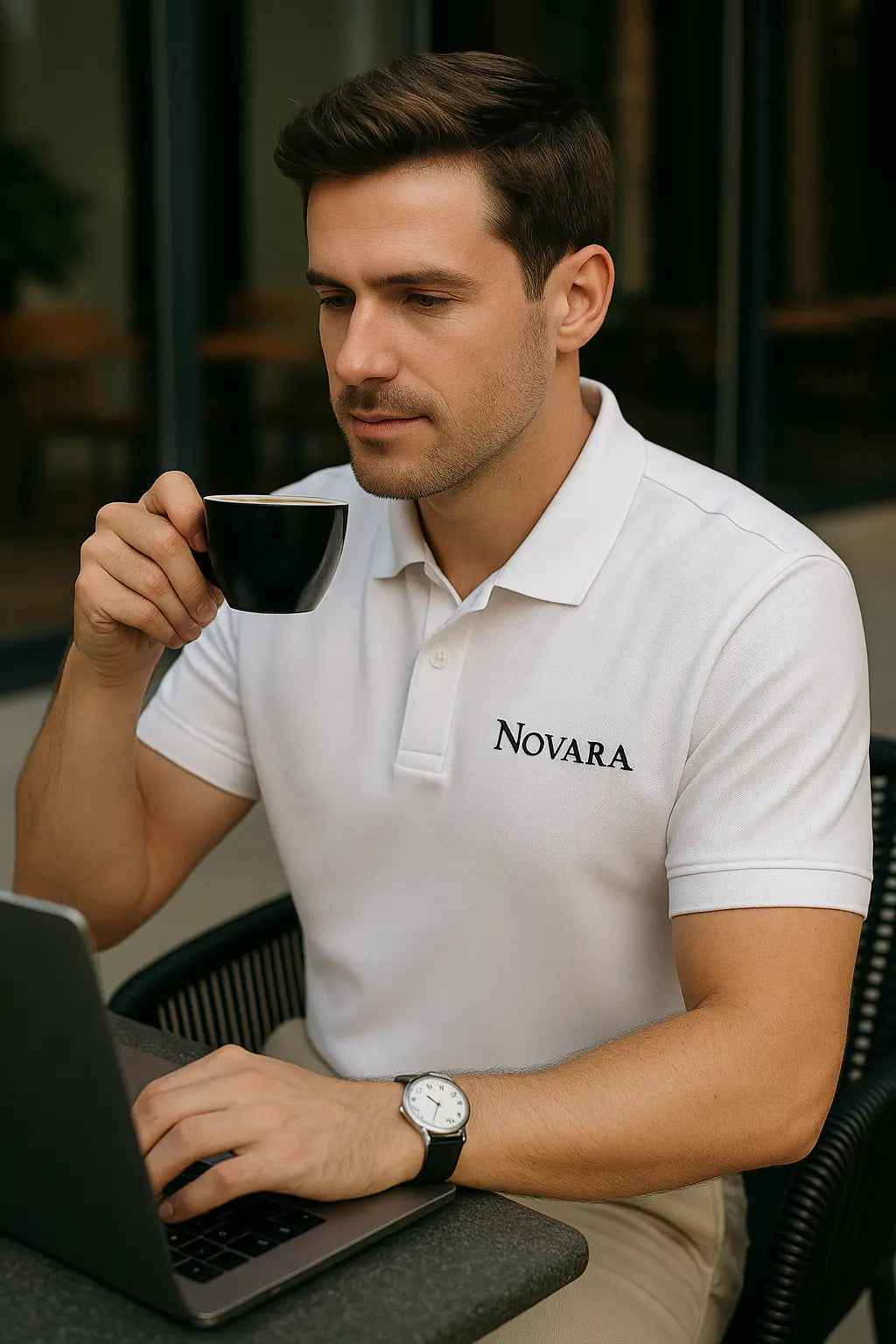 Novarasop Sports Polo Shirt Collar Short Sleeve Shirt Marathon Running Fitness Men Top DIY