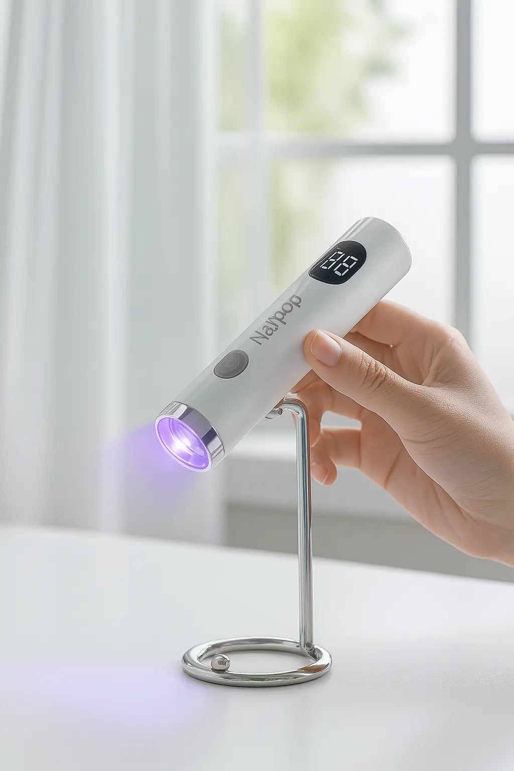 Nailpop UV Light with Stanp Handheld Mini Nail Cure Lamp Portable Rechargeable Nail Dryer Fast Curing for Gel Polish Glue Gel - Novarashop