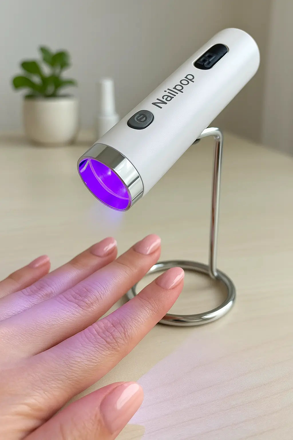 Nailpop UV Light with Stanp Handheld Mini Nail Cure Lamp Portable Rechargeable Nail Dryer Fast Curing for Gel Polish Glue Gel - Novarashop