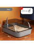 Cats Toilet Cat Litter Box Semi-enclosed High Side Splashproof Pet Bedpans with Litter Scoop Kitty Sandbox Cleaning Cat Supplies - Novarashop