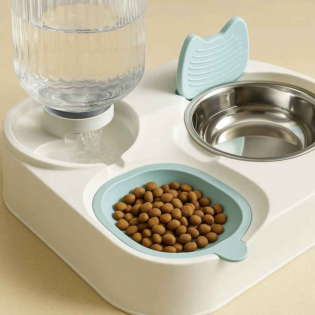 Automatic Cat Feeder - Integrated Cat Bowl and Water Dispenser for Cats and Dogs