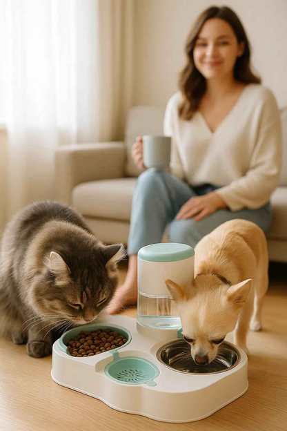 Automatic Cat Feeder - Integrated Cat Bowl and Water Dispenser for Cats and Dogs