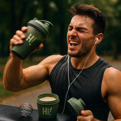 500ml Portable Protein Powder Shaker Bottle Leak Proof Water Bottle for Gym Fitness Training Sport Shaker Mixing Cup with Scale - Novarashop