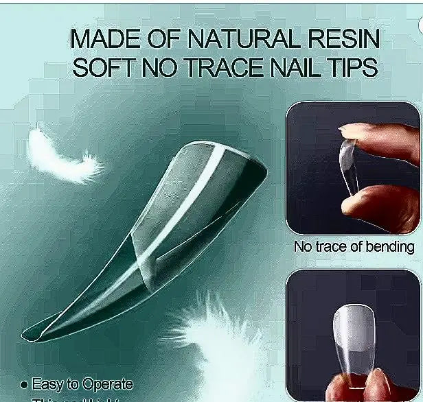 Nailpop Soft Gel Tips for Nails Acrylic Material Short Medium Length Artificial Nail Capsule Accessories and Tools 120pcs/box - Novarashop