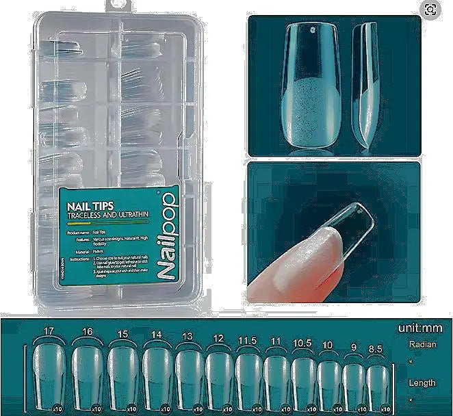Nailpop Soft Gel Tips for Nails Acrylic Material Short Medium Length Artificial Nail Capsule Accessories and Tools 120pcs/box - Novarashop