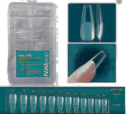 Nailpop Soft Gel Tips for Nails Acrylic Material Short Medium Length Artificial Nail Capsule Accessories and Tools 120pcs/box - Novarashop