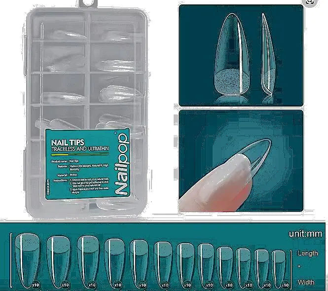 Nailpop Soft Gel Tips for Nails Acrylic Material Short Medium Length Artificial Nail Capsule Accessories and Tools 120pcs/box - Novarashop