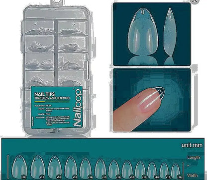 Nailpop Soft Gel Tips for Nails Acrylic Material Short Medium Length Artificial Nail Capsule Accessories and Tools 120pcs/box - Novarashop