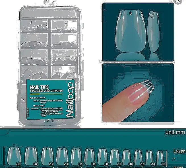 Nailpop Soft Gel Tips for Nails Acrylic Material Short Medium Length Artificial Nail Capsule Accessories and Tools 120pcs/box - Novarashop