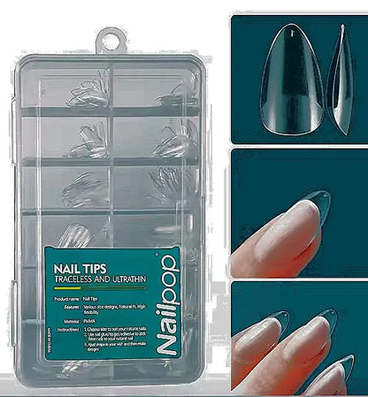 Nailpop Soft Gel Tips for Nails Acrylic Material Short Medium Length Artificial Nail Capsule Accessories and Tools 120pcs/box - Novarashop