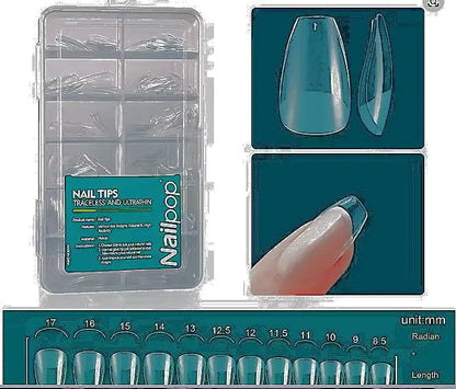 Nailpop Soft Gel Tips for Nails Acrylic Material Short Medium Length Artificial Nail Capsule Accessories and Tools 120pcs/box - Novarashop