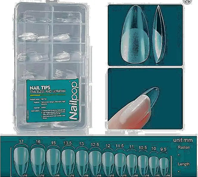 Nailpop Soft Gel Tips for Nails Acrylic Material Short Medium Length Artificial Nail Capsule Accessories and Tools 120pcs/box - Novarashop