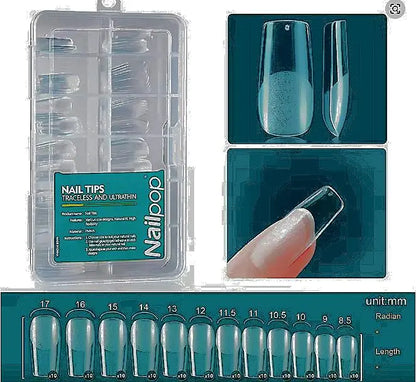 Nailpop Soft Gel Tips for Nails Acrylic Material Short Medium Length Artificial Nail Capsule Accessories and Tools 120pcs/box - Novarashop