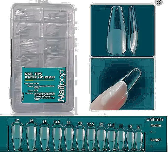 Nailpop Soft Gel Tips for Nails Acrylic Material Short Medium Length Artificial Nail Capsule Accessories and Tools 120pcs/box - Novarashop