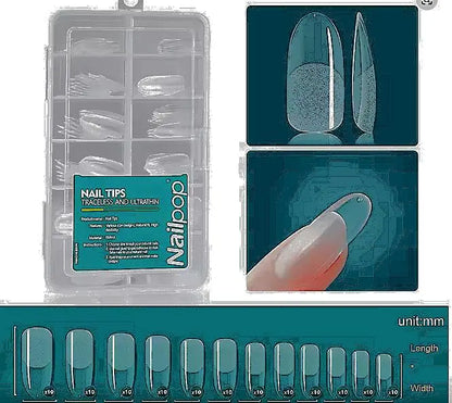 Nailpop Soft Gel Tips for Nails Acrylic Material Short Medium Length Artificial Nail Capsule Accessories and Tools 120pcs/box - Novarashop