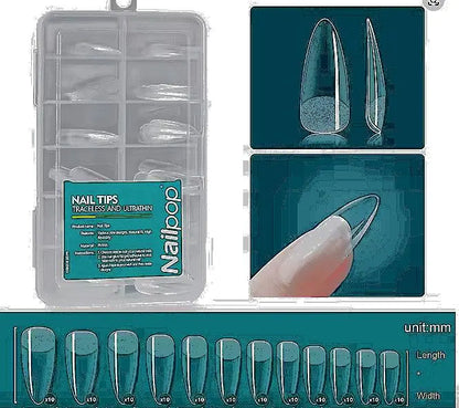 Nailpop Soft Gel Tips for Nails Acrylic Material Short Medium Length Artificial Nail Capsule Accessories and Tools 120pcs/box - Novarashop