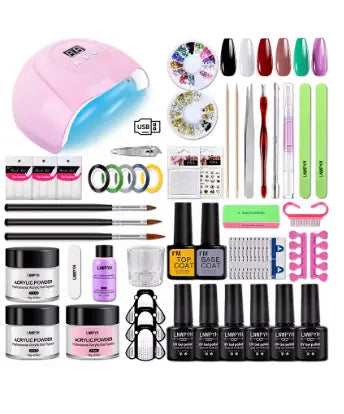 Nail Acrylic Powder&amp;Liquid Monomer Nails Art Decoration For Manicure Set Kit With Semi Permanent Gel Varnish Nail Art Tools Kit - Novarashop