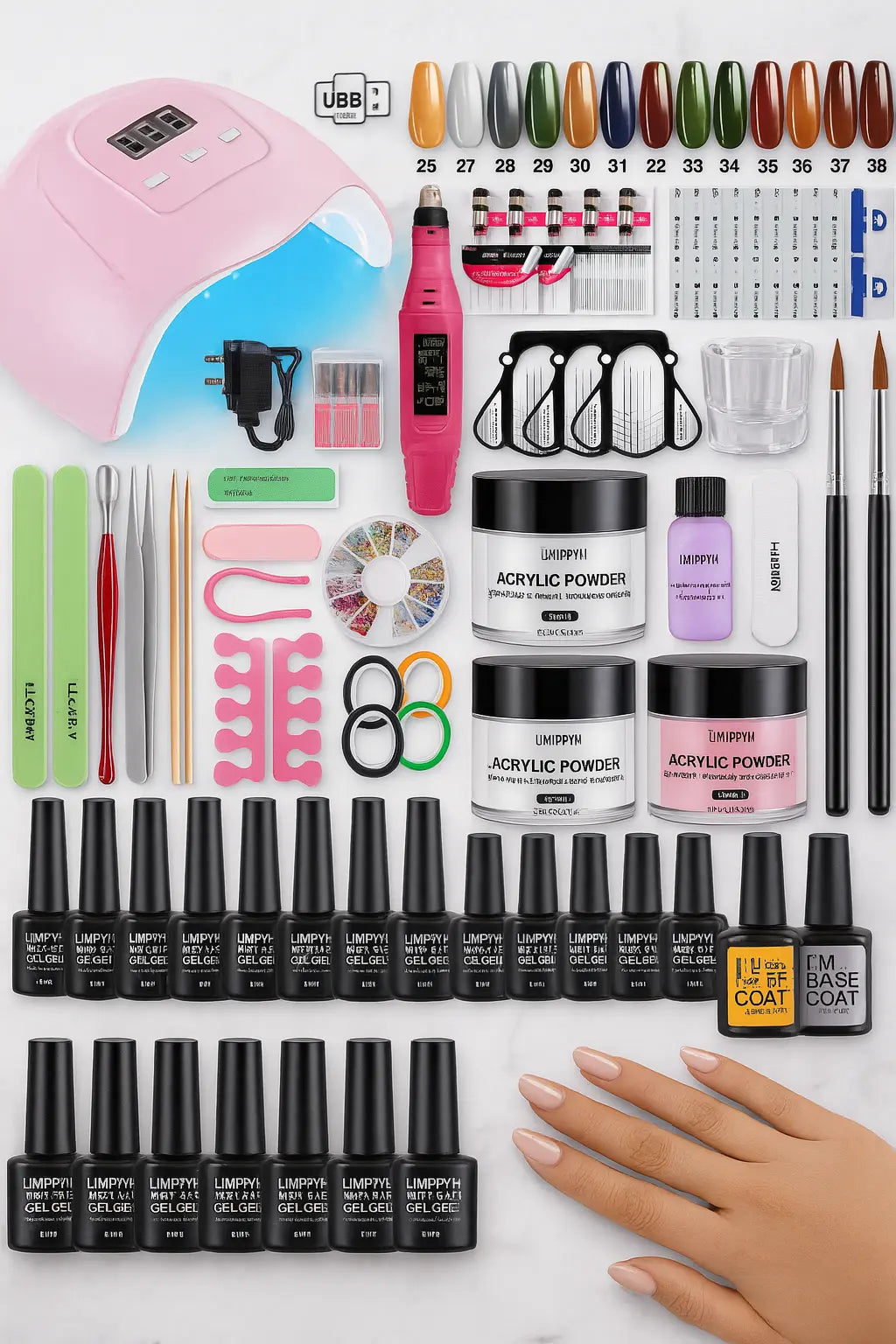 Nail Acrylic Powder&amp;Liquid Monomer Nails Art Decoration For Manicure Set Kit With Semi Permanent Gel Varnish Nail Art Tools Kit - Novarashop