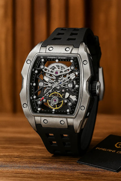 PAGANI DESIGN 42MM Hollow Skeleton Men Mechanical Watches Luxury Sapphire Glass Automatic Watch 50M Waterproof Watch For Men - Novarashop