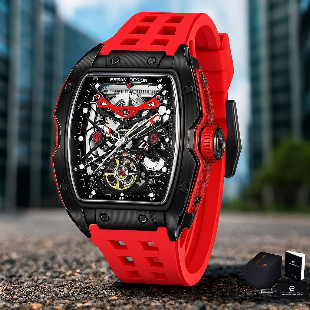 PAGANI DESIGN 42MM Hollow Skeleton Men Mechanical Watches Luxury Sapphire Glass Automatic Watch 50M Waterproof Watch For Men - Novarashop