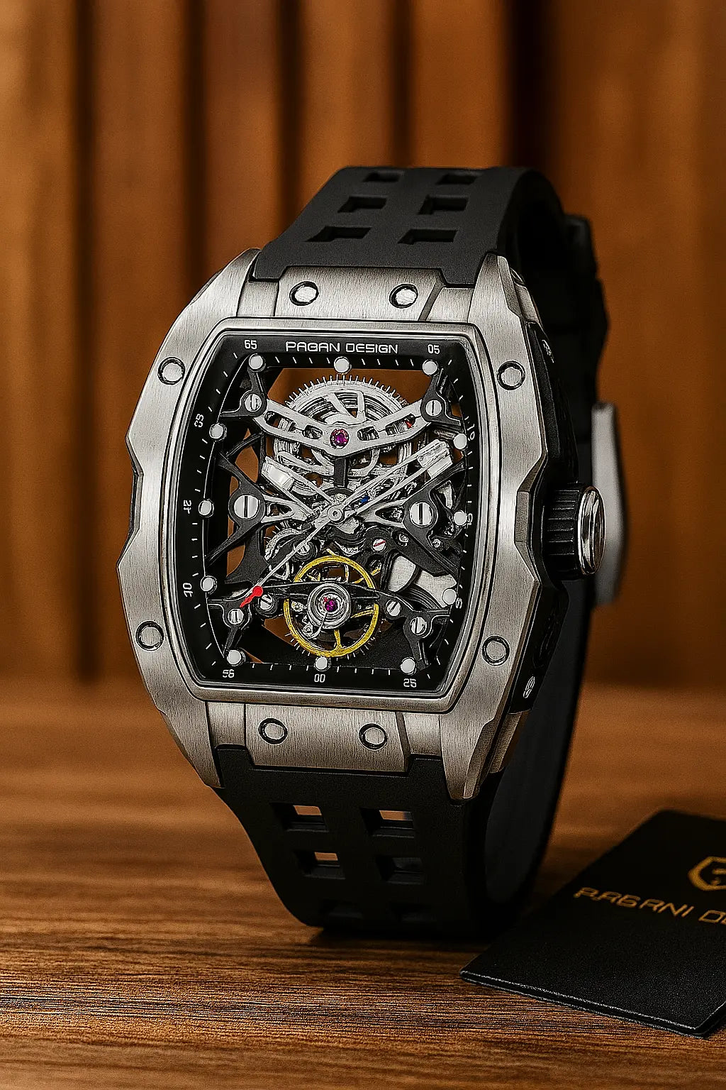 PAGANI DESIGN 42MM Hollow Skeleton Men Mechanical Watches Luxury Sapphire Glass Automatic Watch 50M Waterproof Watch For Men - Novarashop