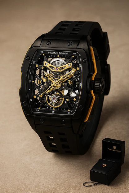 PAGANI DESIGN 42MM Hollow Skeleton Men Mechanical Watches Luxury Sapphire Glass Automatic Watch 50M Waterproof Watch For Men - Novarashop