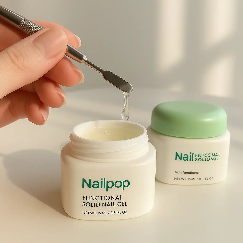 Nailpop Solid Nail Gel Glue for Press On Nails Strong Adhesive Clear Gel Tip Adhesive UV Gel Long-Lasting No Damage 20g (1/3pcs) - Novarashop