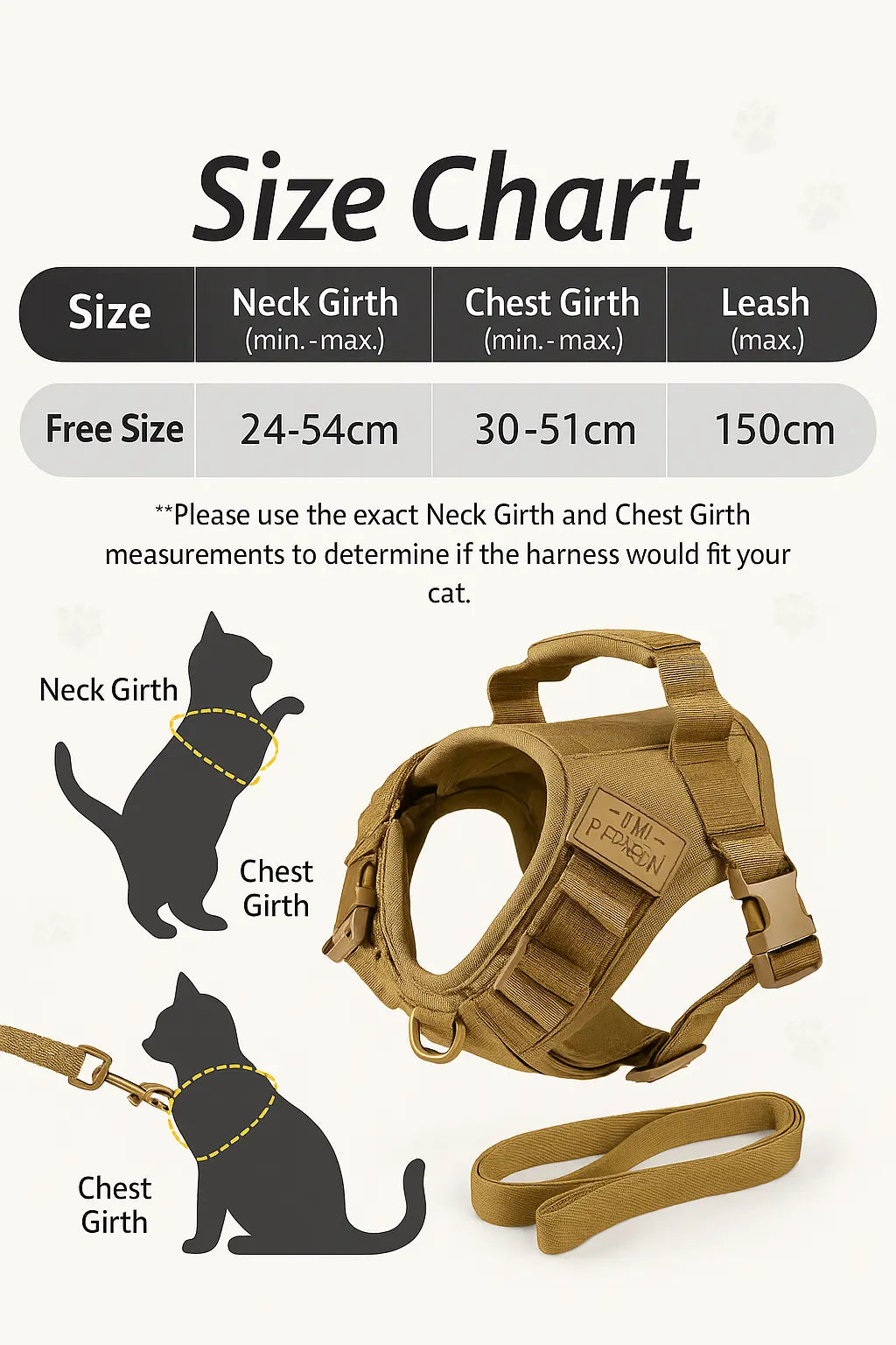 Tactical cat harness for outdoor walking of kittens and puppies, used for walking to prevent escape, soft mesh, easy to wear - Novarashop