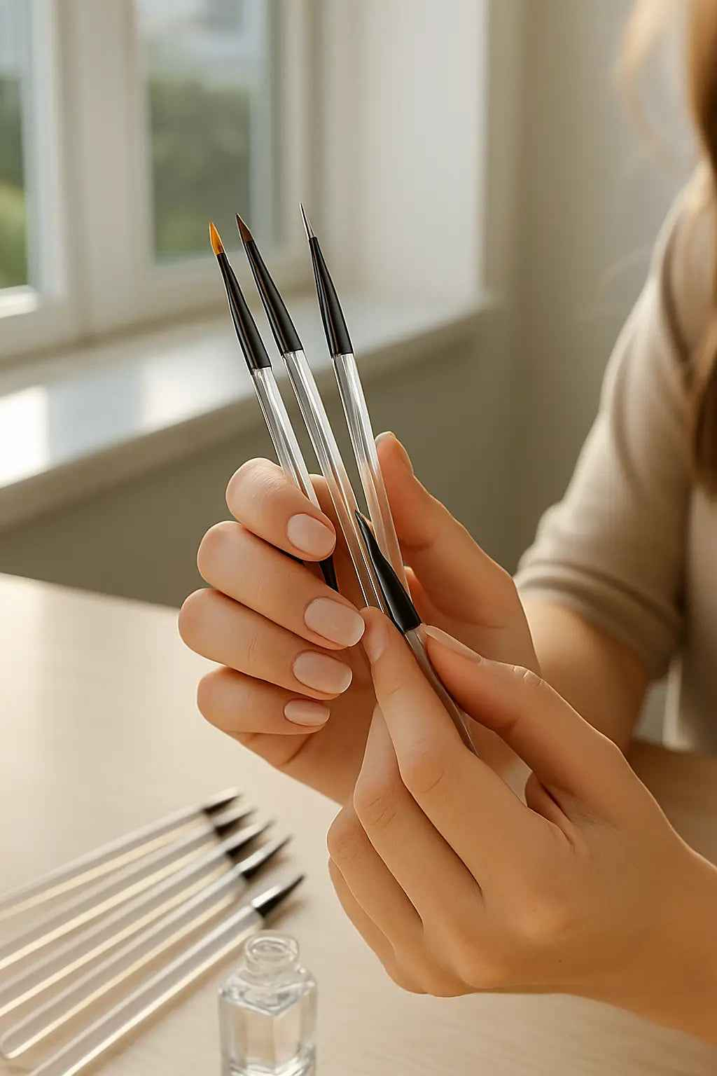9PCS UV Gel Nail Brush Set for DIY Painting and Manicure Acrylic Nail Art Design Tools
