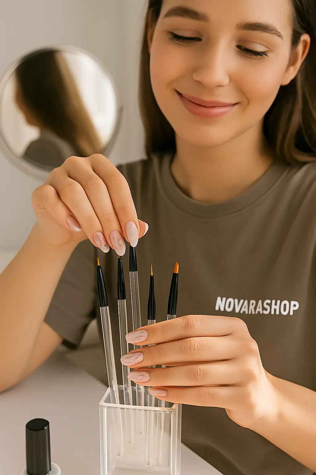9PCS UV Gel Nail Brush Set for DIY Painting and Manicure Acrylic Nail Art Design Tools