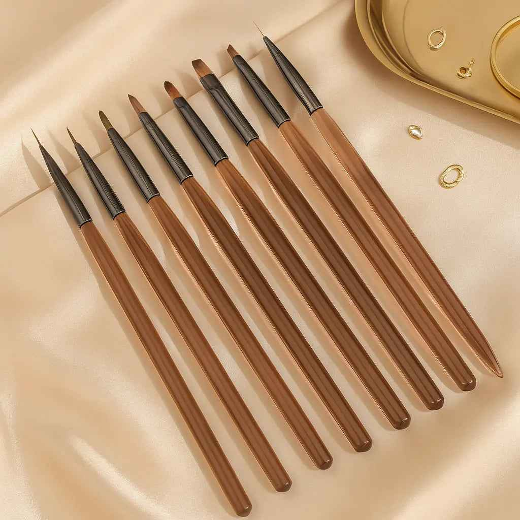 9PCS UV Gel Nail Brush Set for DIY Painting and Manicure Acrylic Nail Art Design Tools