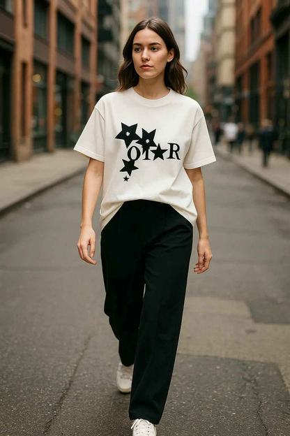 Women Casual High Quality T-Shirt Harajuku Y2k Designer Luxury Tee Pure Cotton Vintage Trendy Pullover