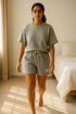 Casual Sport Outfits Women 2025 Summer Short Sleeve T Shirts Shorts Two Piece Set - Women&