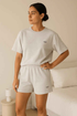 Casual Sport Outfits Women 2025 Summer Short Sleeve T Shirts Shorts Two Piece Set - Women&