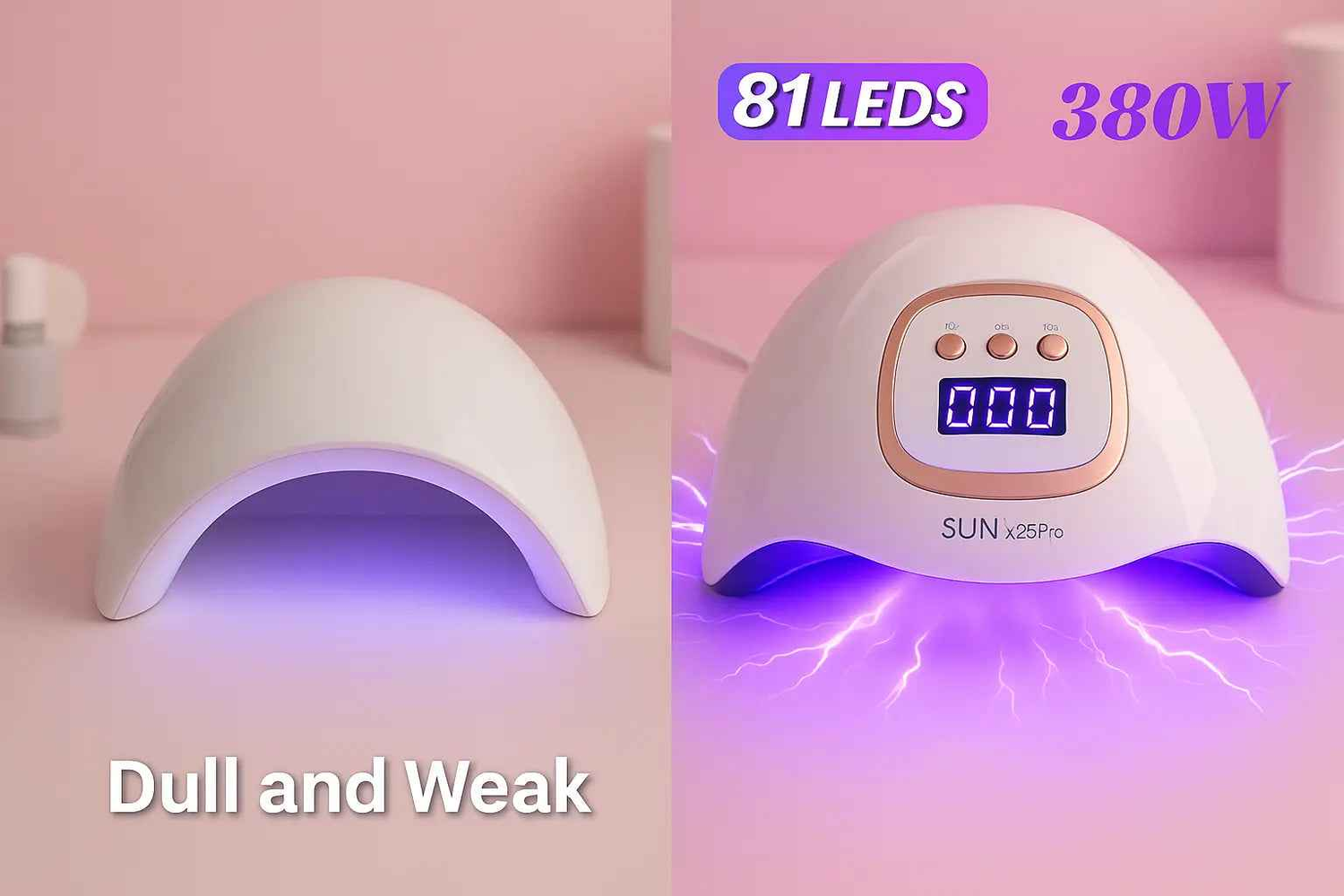 380W UV Nail Dryer with 81 LEDs and LCD Screen - Quick-Drying Manicure Lamp for All Gel Nail Art Tools
