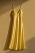 TRAFZA Women Summer Yellow Stain V Neck Sling Dress Elegant Sleeveless Loose Maxi Robes 2025 New Ladies Party Holiday Dresses - Novarashop