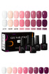 8pc 1-Step Nail Gel Set No Need Base Top Coat Nude Milky Pink UV/LED Long Lasting Nail Supplies Vernis for Manicure DIY Design - Novarashop