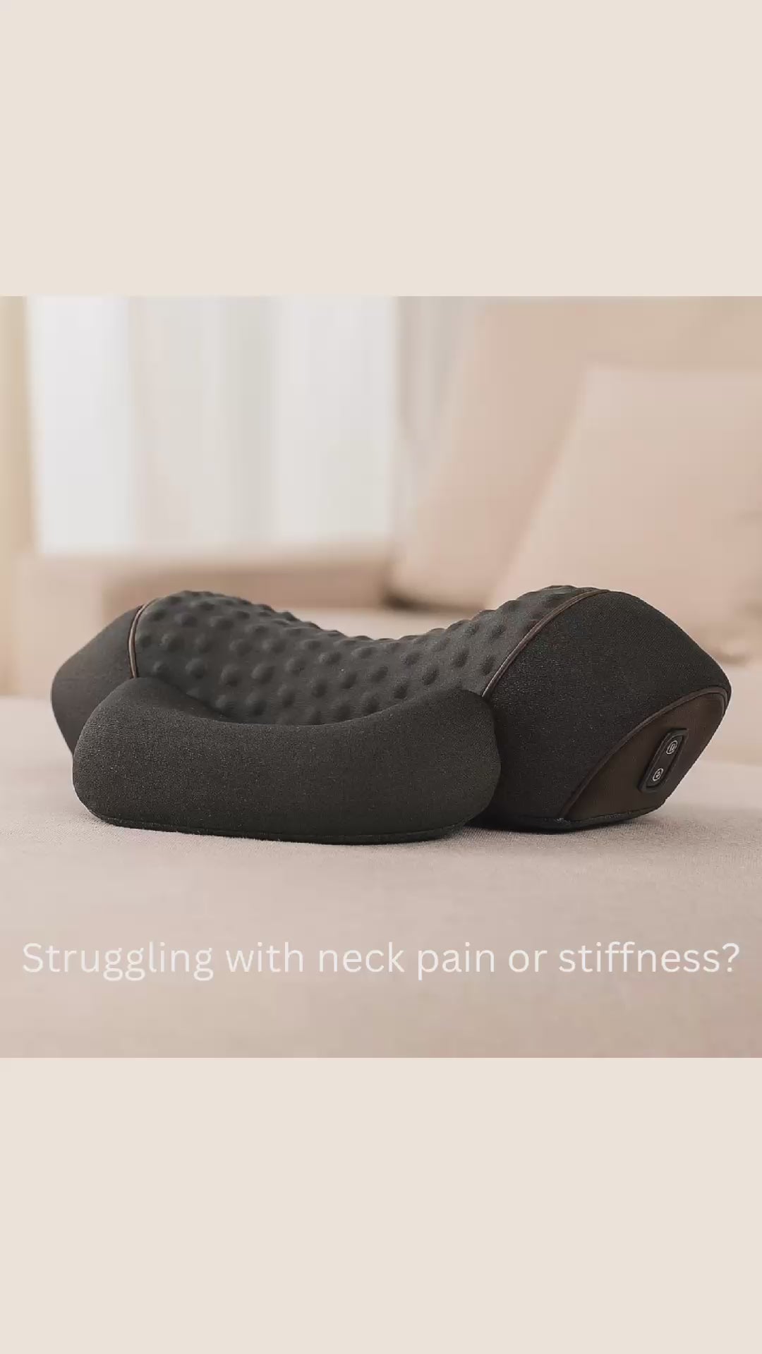 Electric Cervical Massager Pillow with Hot Compress and Vibration for Neck Traction and Spine Support