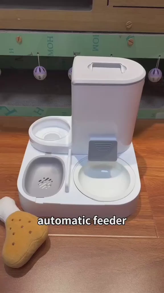 Automatic Cat Feeder - Integrated Cat Bowl and Water Dispenser for Cats and Dogs