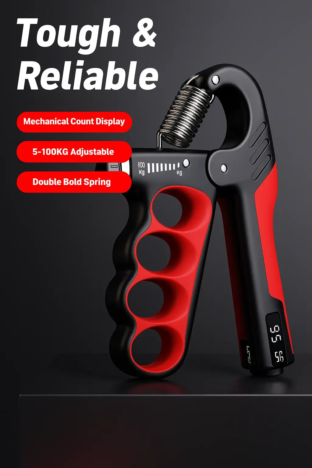 5-100KG Electronic Counting Adjustable Grip For Rehabilitation Hand Muscle Strength Gym Wrist Strengthener Recovery Fitness - Novarashop