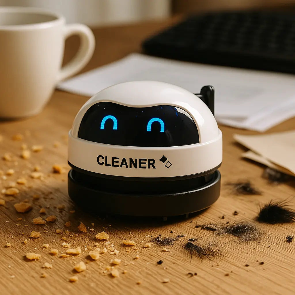 Mini handheld USB desk vacuum cleaner for removing dust and crumbs
