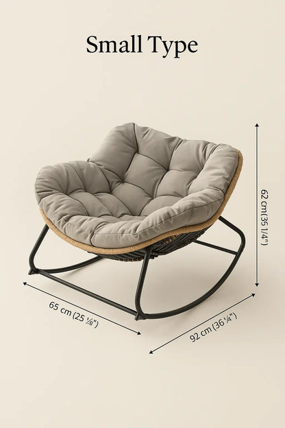 Human Bird Nest Rattan Weaving Rocking Chair Leisure Sofa Home Balcony Single Lazy Sofa Rocking Chair Rattan Chair Can Sleep - Novarashop