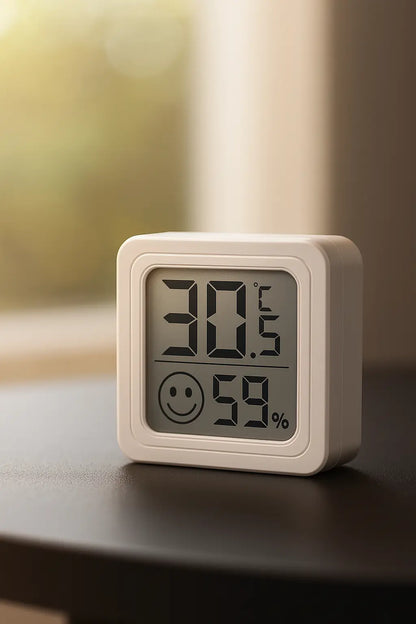 Mini LCD digital thermometer and hygrometer for indoor temperature and humidity