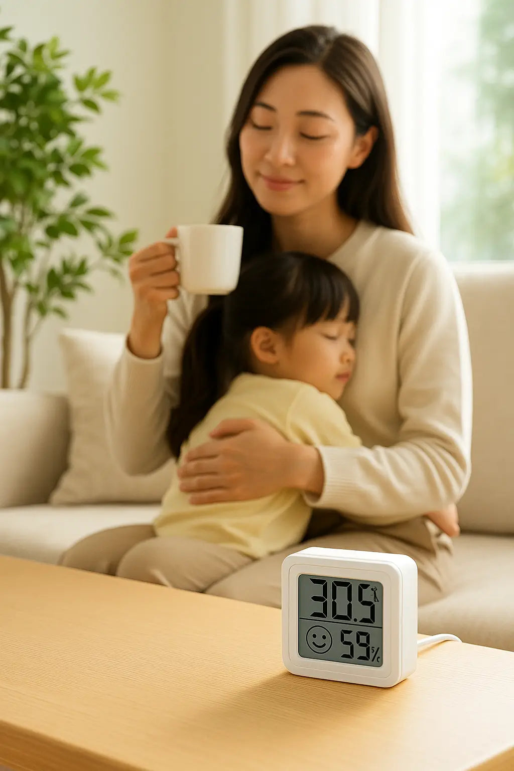 Mini LCD digital thermometer and hygrometer for indoor temperature and humidity