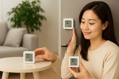 Mini LCD digital thermometer and hygrometer for indoor temperature and humidity