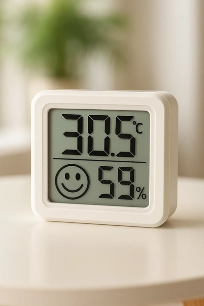 Mini LCD digital thermometer and hygrometer for indoor temperature and humidity