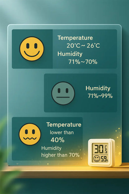 Mini LCD digital thermometer and hygrometer for indoor temperature and humidity