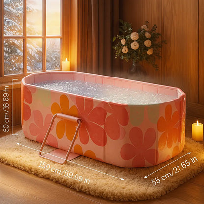 1.5m Foldable Bath Tub Portable Bathtube Ice Hot Tub for Baby Bath Pet Bath Sweat Steaming Foot Spa Outdoor Camping - Novarashop